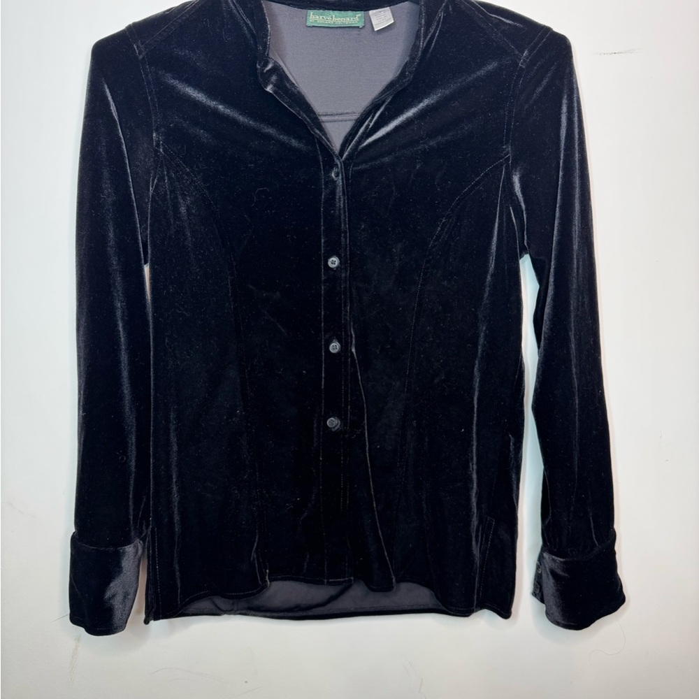 Harvé Benard Black Velvet Top
